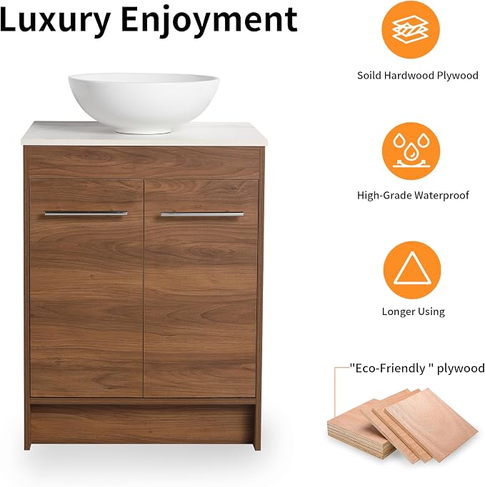 24 Inch Bathroom Vanity with Sink, Mordern Bathroom Vanity, Single Sink - Image 7