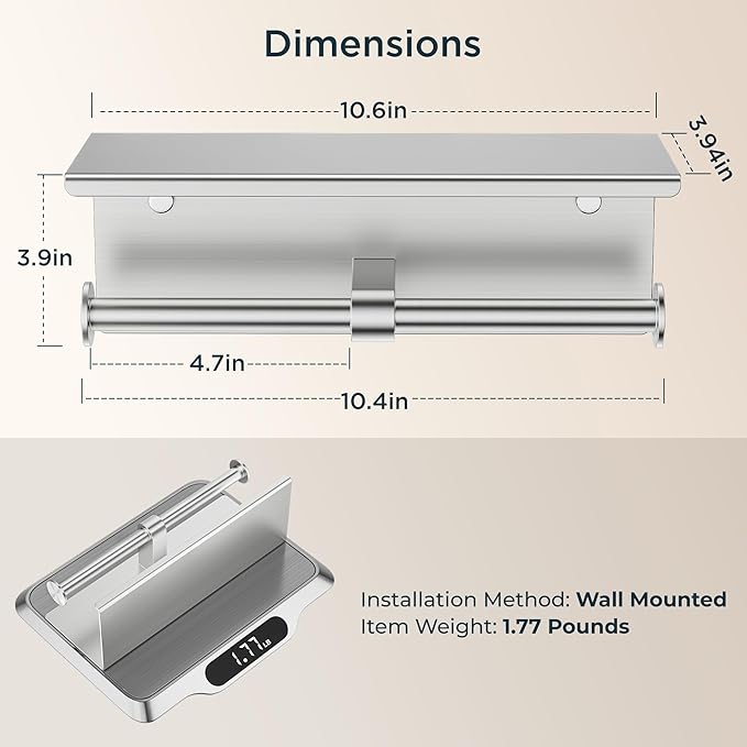 FORIOUS Double Toilet Paper Holder - Image 4