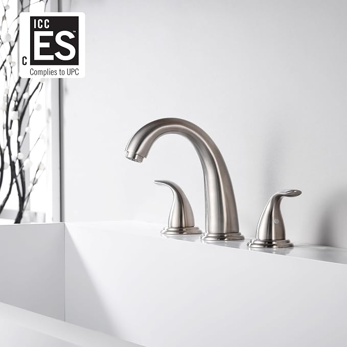 sumerain Two Handle Roman Tub Faucet Brushed Nickel - Image 3