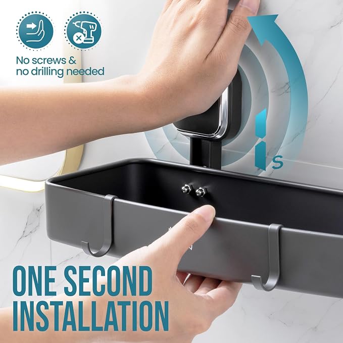 TAILI Shower Caddy Suction Cup, Heavy Duty Shower Organizer - Image 2