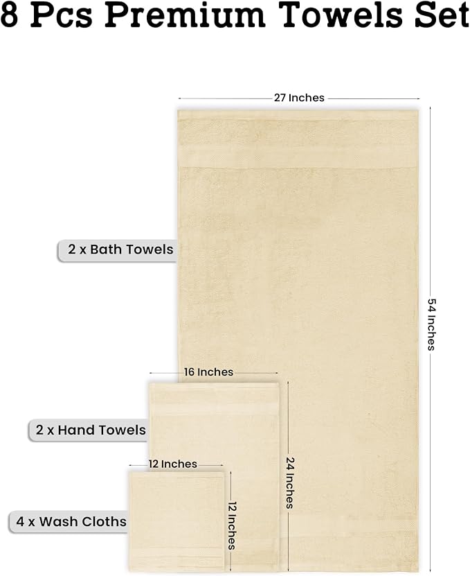 Casa Lino Bath Towel Set of 8 - Image 3