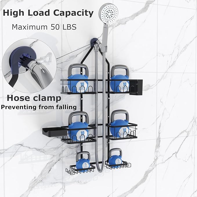 Shower Caddy Hanging Upgraded Adjustable Rustproof Shower Caddy Shower Organizer - Image 6