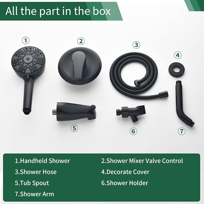 Shower Faucet Set with Tub Spout Tub and Shower Faucet Set Complete with - Image 7