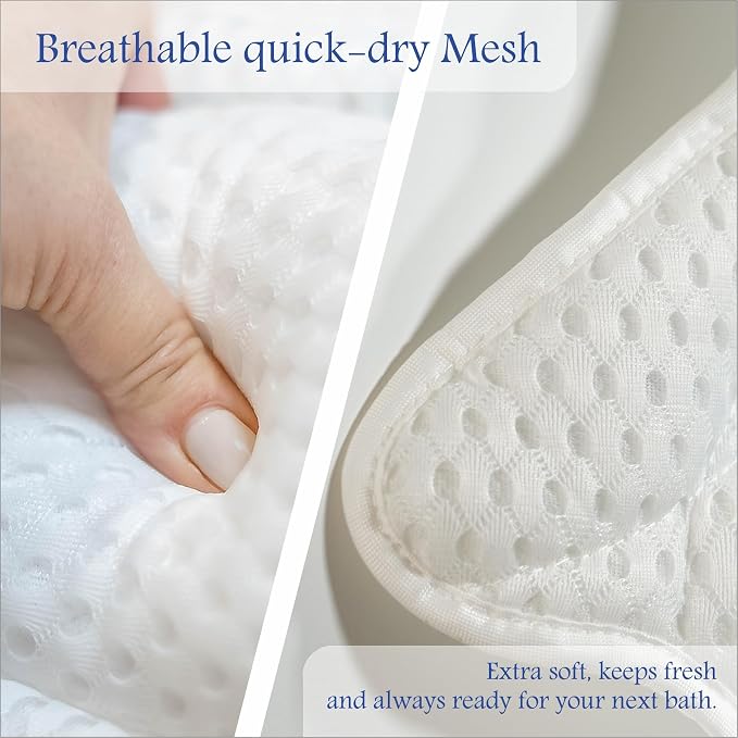 Bath Pillows for Tub, Bathtub Pillow Gift Set: 4D Air Mesh Cushion for Head & - Image 7