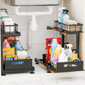2 Pack Under Sink Organizer, Heavy Duty Metal Slide Out Sink Shelf Organizer by Toyear