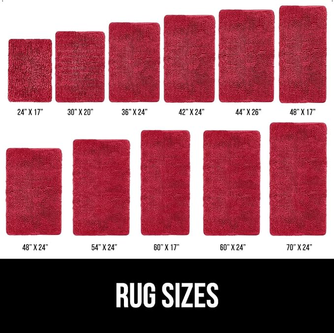 GORILLA GRIP Bath Rug Mat 44x26, Thick Soft Absorbent Chenille, Quick Dry - Image 6