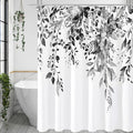 Gibelle Black and White Eucalyptus Shower Curtain by Gibelle