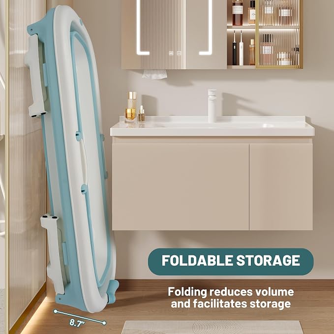 biosp 54'' Portable Bathtub for Adult, Foldable Collapsible Bathtub - Image 7