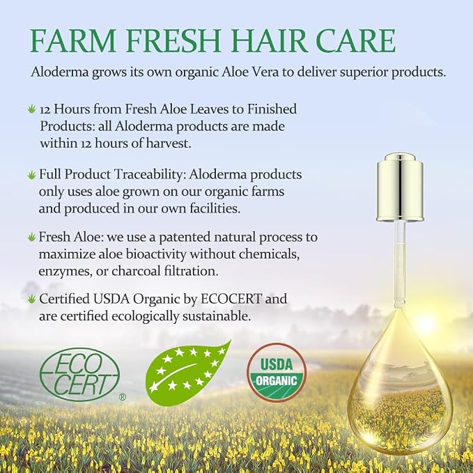 Aloderma Aloe Nourishing Shampoo Featuring Fresh, Organic Aloe Vera - Image 5