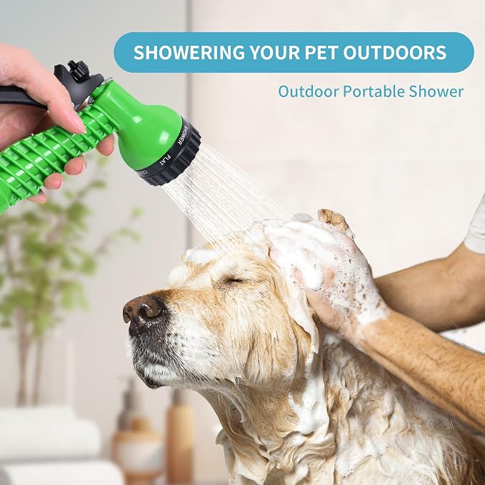 Portable Shower Blue 8L with 7 Spray Modes, Hand Press with Removable Hose and - Image 2