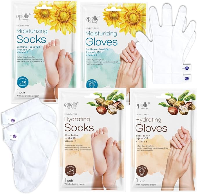 Epielle Hydrating & Moisturizing Hand & Foot Masks, Relieve and Soften Dry - Image 2