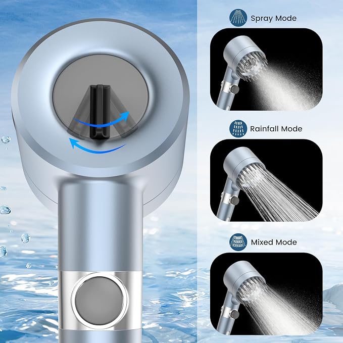 Filtered Shower Head with Handheld, High Pressure 3 Spray Mode Showerhead with - Image 4
