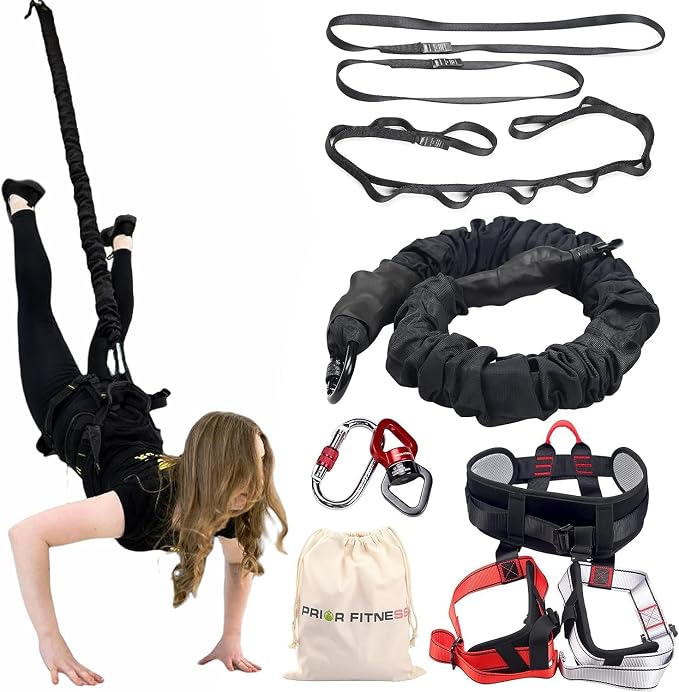 PRIOR FITNESS Bungee Fitness Set Yoga Bungee Cord Rope Resistance Air Dance by PRIORFITNESS