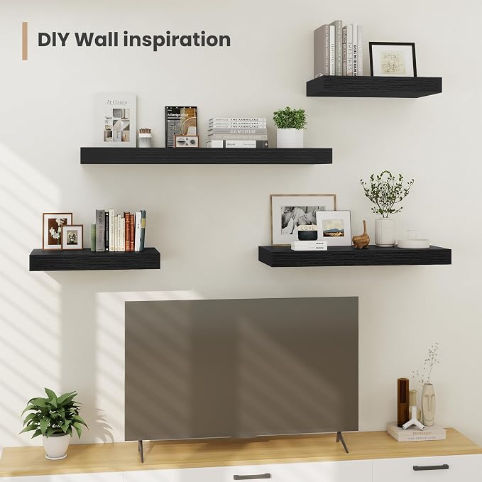 Heimlove 24 x 12 Inch Deep Floating Shelves Wall Mounted - Image 2