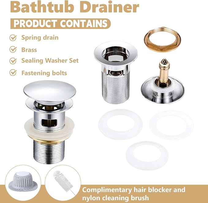 【Limited-time Promotion】 Pop Up Freestanding Tub Drain Plug, 2025 Upgraded - Image 6