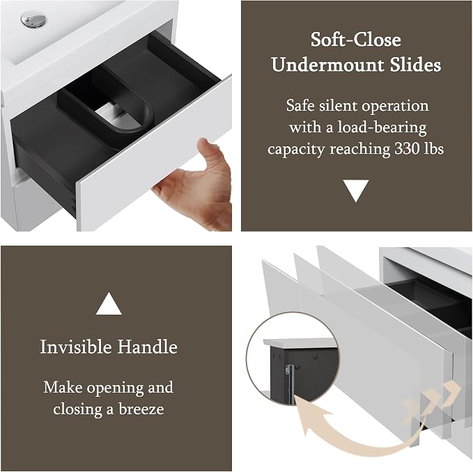 24 Inch Floating Bathroom Vanity - Image 4