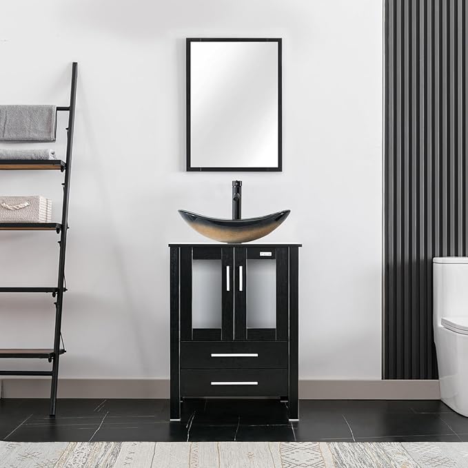 eclife 24" Modern Bathroom Vanity Sink Combo Freestanding Cabinet - Image 2