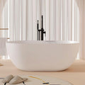 59'' Stone Resin Freestanding Bathtub, Bathroom Solid Surface Tub Bathtubs by MEDUNJESS