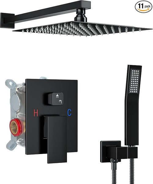 10 Inch Shower Faucet Set, Rainfall Shower System by ShiureBathUS