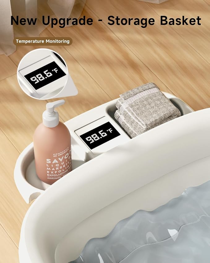 Collapsible Baby Bathtub, Large Infant Bath Tub - Image 2