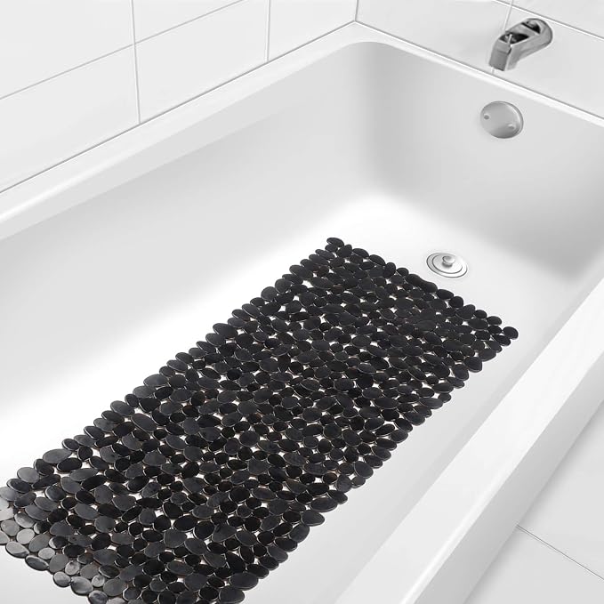 WELTRXE Non Slip Bathtub Mat 35 x 16 Inches Pebbles Shower Mats - Image 7