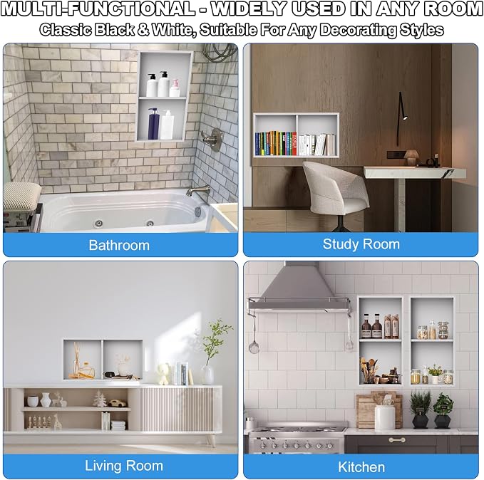 304 Stainless Steel Shower Niche Insert-24 x 12" No Tile Needed Bathroom Niche - Image 7