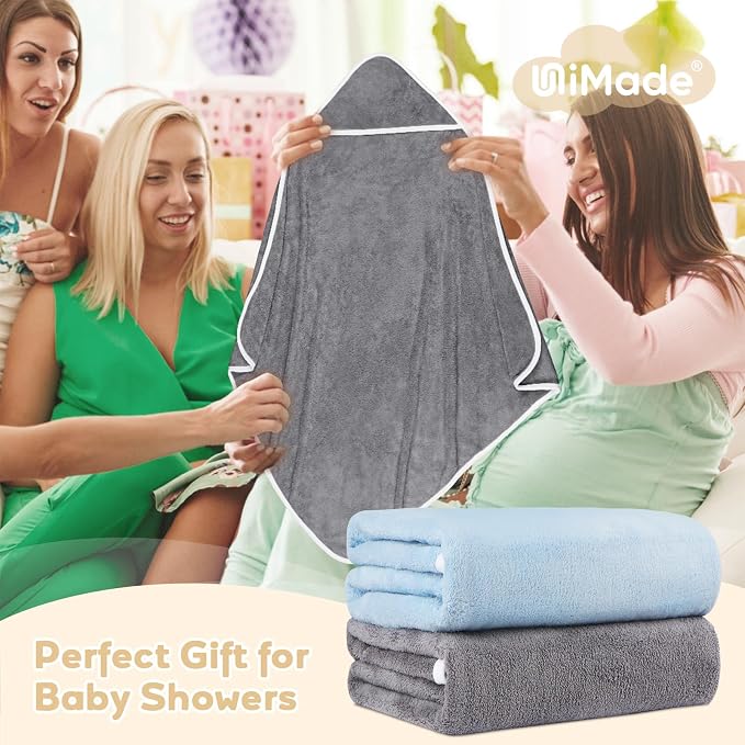Hooded Towel for Newborn, 2 Pack Soft Coral Fleece Baby Towels, Ultra Absorbent - Image 7
