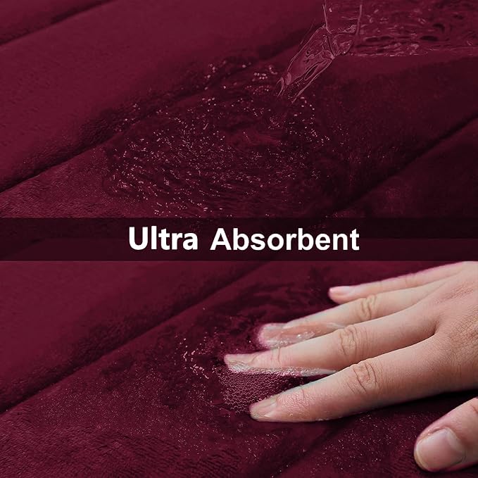 Buganda Memory Foam Bath Mat, Ultra Soft and Non-Slip Bathroom Rugs, Water - Image 5