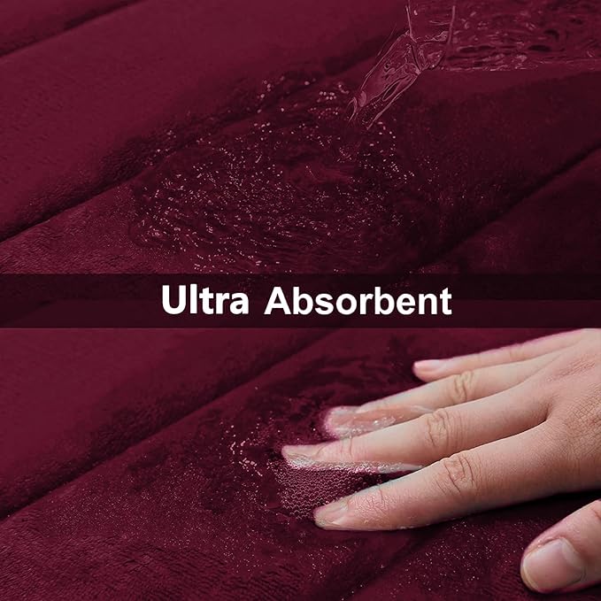 Buganda Memory Foam Bath Mat, Ultra Soft and Non-Slip Bathroom Rugs, Water - Image 4