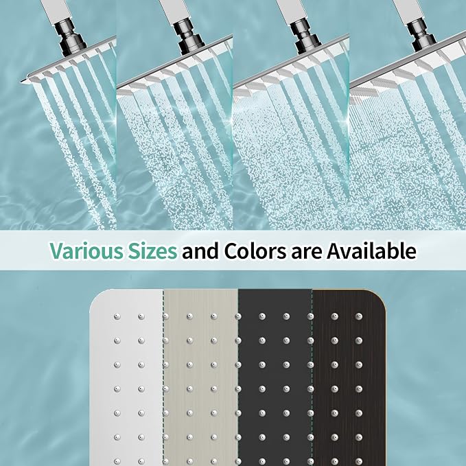 SR SUN RISE Luxury 10 Inch Large Square Stainless Steel Shower Head High - Image 7