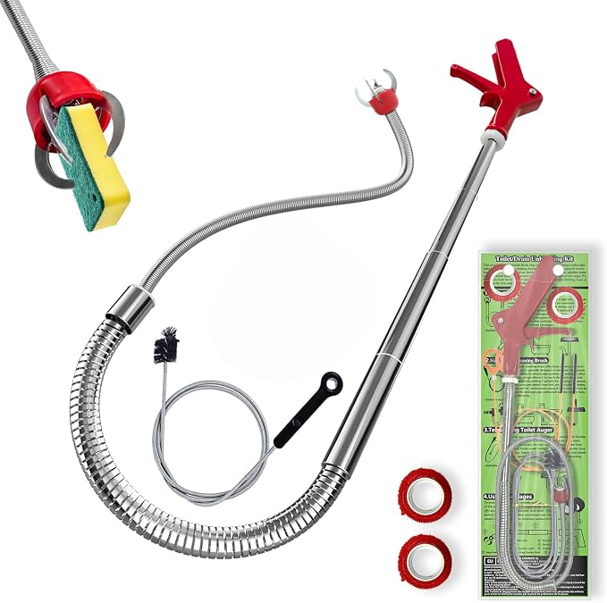 Toilet Auger/Drain Clog Remover Tool Kit-1PCS Toilet Snake Grabber - Image 8
