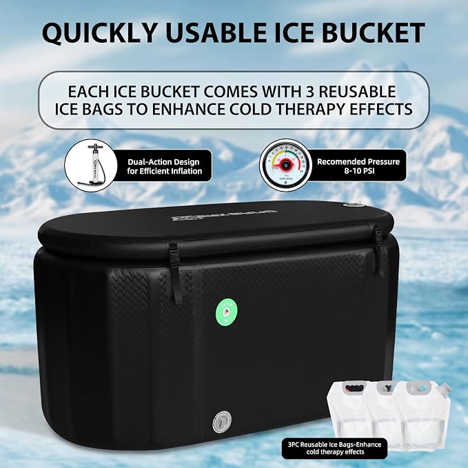 Ice Bath Tub, Inflatable Cold Plunge Tub, Water Chiller Compatible, 237.8Gallon - Image 4