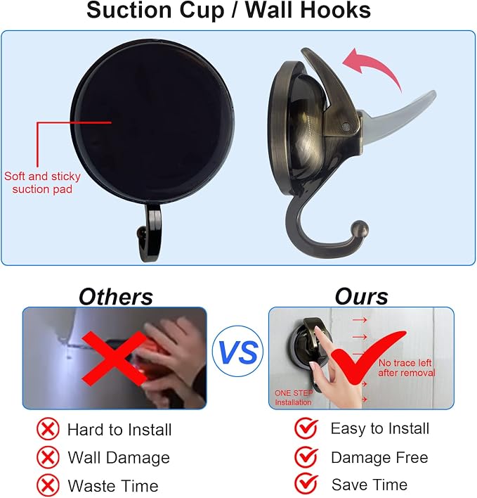 Heavy Duty Vacuum Suction Shower Hooks - Image 4