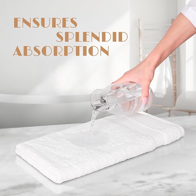 Wealuxe White Hand Towels for Bathroom Cotton Hand Towel Bulk for Gym, Kitchen - Image 5