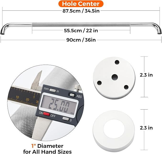 Grab Bars for Shower, 2 Pack 36-Inch Anti Slip Shower Handles for Elderly - Image 4