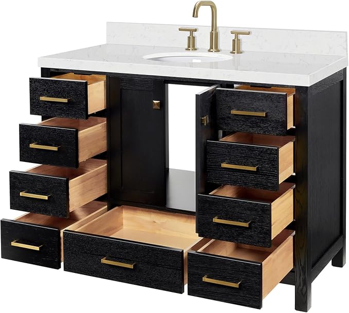 ARIEL Cambridge 48 Inch Single Oval Sink Bathroom Vanity - Image 6