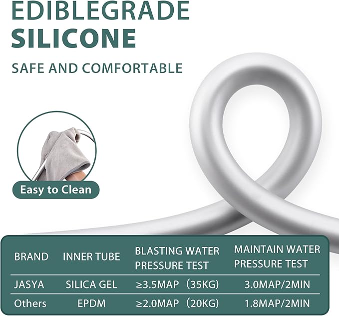 Silicone Shower Hose Extra Long, Explosion Proof Anti Winding Showerhead Hose - Image 5