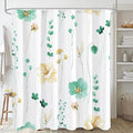 Gibelle Watercolor Floral Shower Curtain, Mint Green Beige Flower Shower Curtain by Gibelle