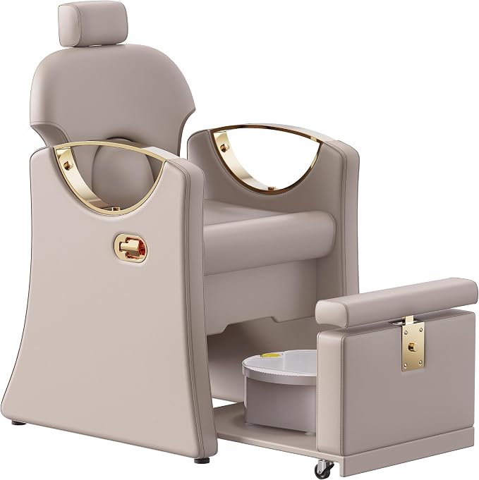 Pedicure Station for Nail Tech, Reclining Pedicure Chair by LOUVIXA
