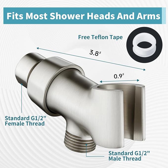 BRIGHT SHOWERS All Metal Handheld Shower Head Holder, Adjustable Shower Arm - Image 6