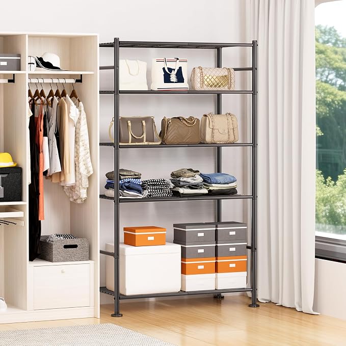 5 Tier Shelf Organizer Rack, Metal Shelving Unit - Image 2