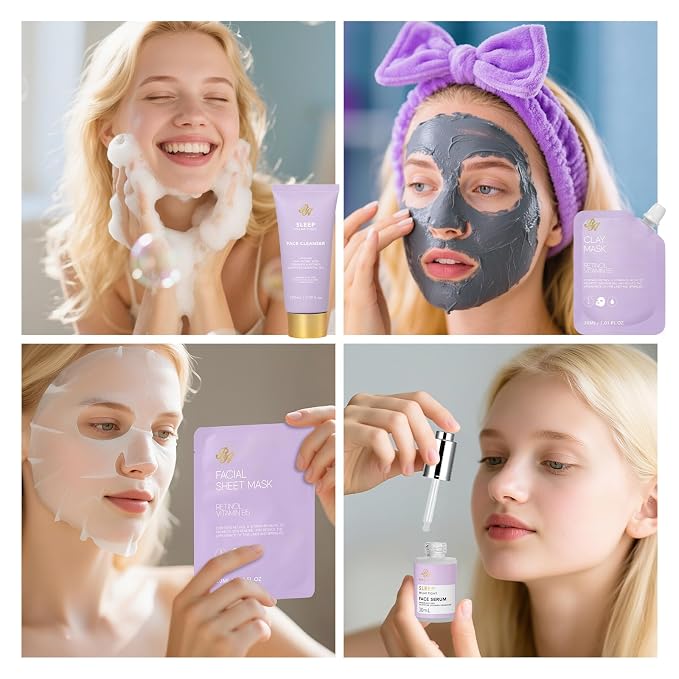 Christmas Gifts for Women, Lavender 33 Pcs Spa Bath & Body Gift Set, Face Sheet - Image 4