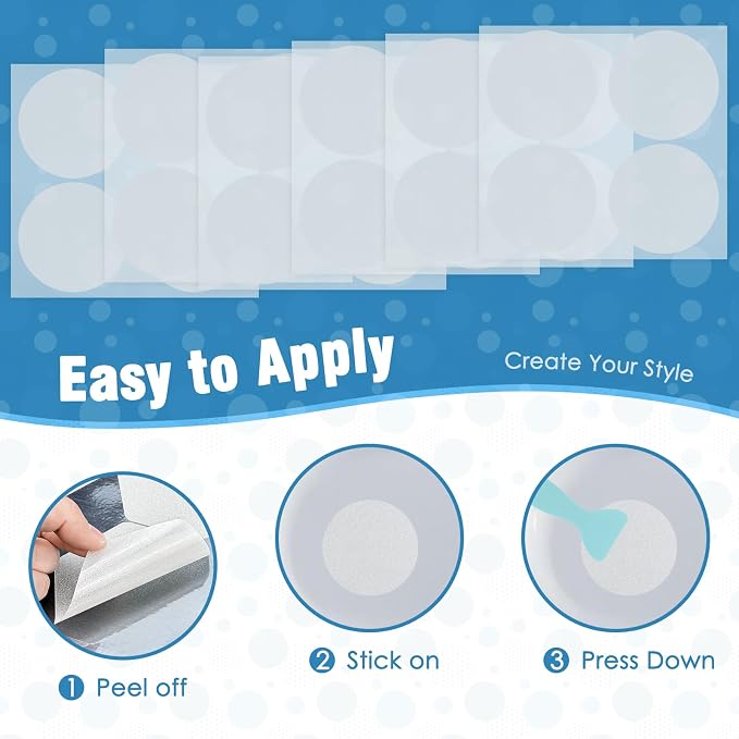 S&X 24 Pcs Non Slip Bathtub Stickers, Invisible Clear High Traction Grit Dots - Image 7