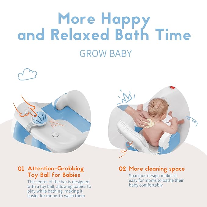 BabyBond Baby Bath Seat with Sitting & Lying 2 Modes, 3-Speed Adjustment - Image 6