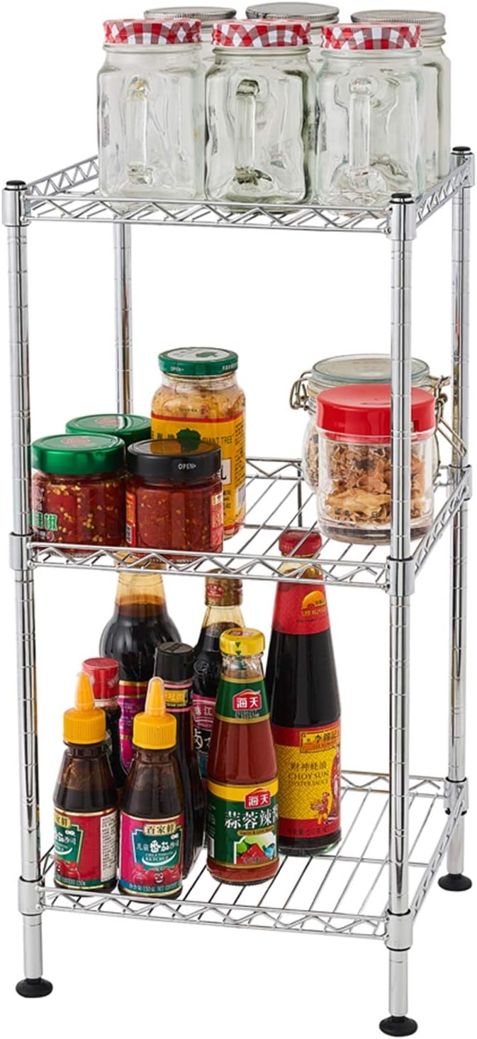 3 Tier Storage Racks Shelving, Heavy Steel Pantry Shelves, Adjustable Wire by Unknown