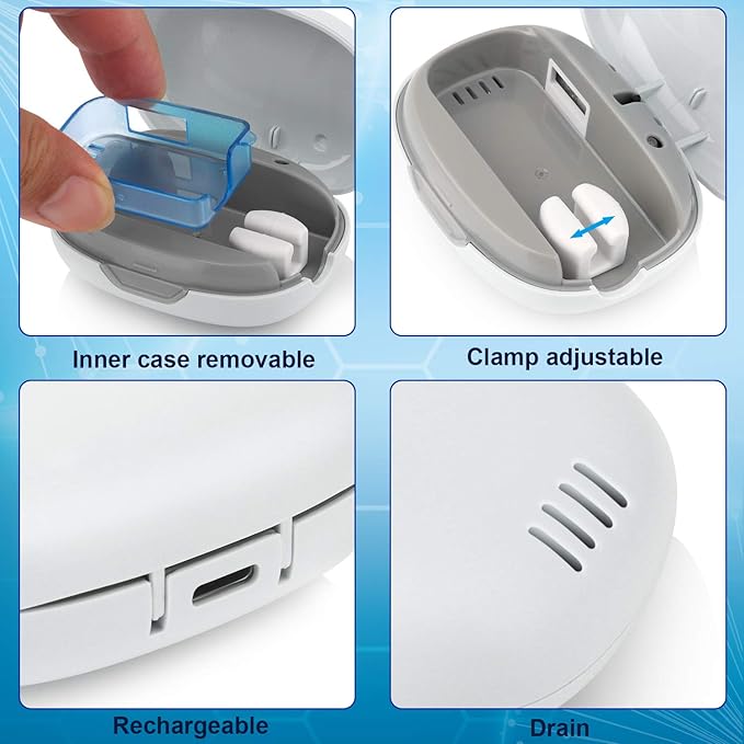 NewWay Mini Toothbrush Sanitizer Cover Rechargeable Travel Toothbrush Case - Image 3