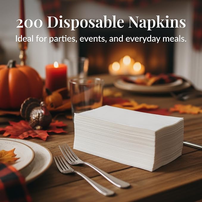 Prestee 200 Disposable Paper Hand Towels That Feel Like Linen Napkins, 2-Ply - Image 4