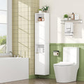 59.1" Tall Slim Bathroom Storage Cabinet White | Freestanding or Wall Mounted by Akmakm