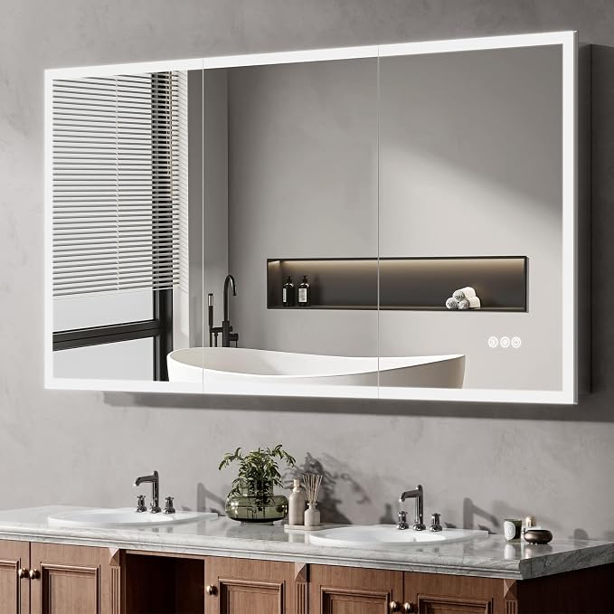 60"x32" Medicine Cabinet Mirror, LED Lighted Medicine Cabinet by SHYWENHSIUMedicineCabinet