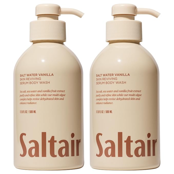 Saltair Body Wash, Salt Water Vanilla 2-Pack. Moisturizing Body Cleanser by Saltair